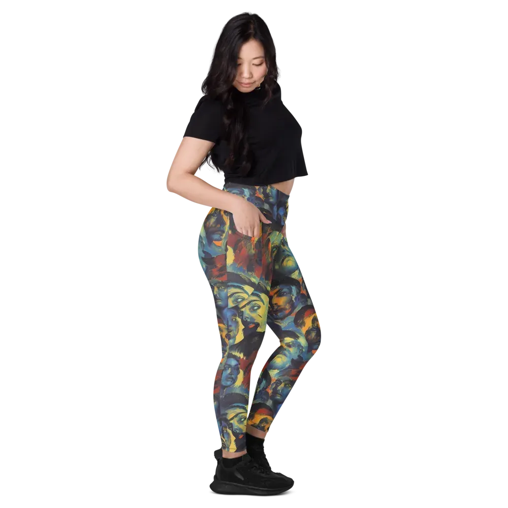 Vivid Visage on Leggings with Pockets — Right