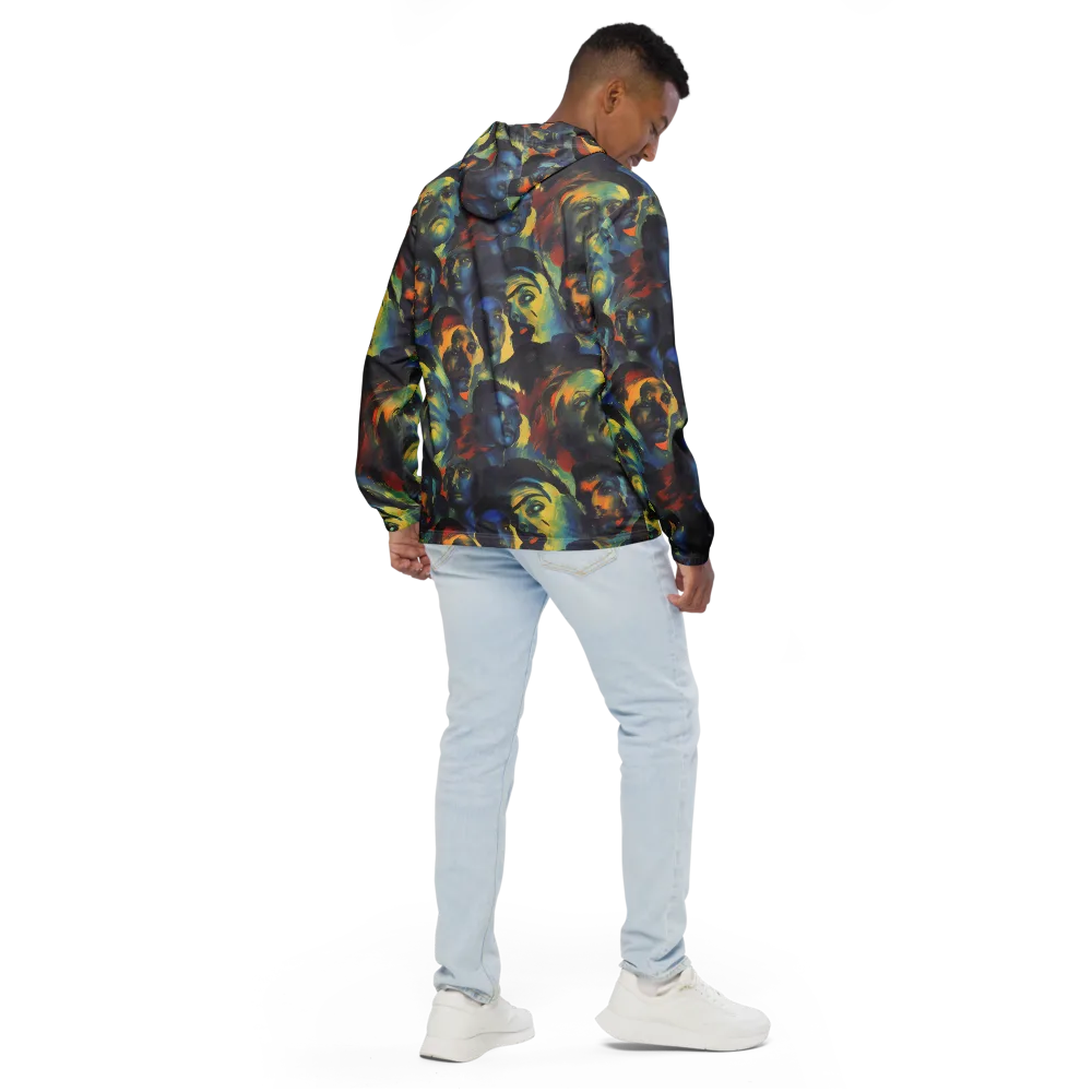 Vivid Visage on Men's Windbreaker — Back