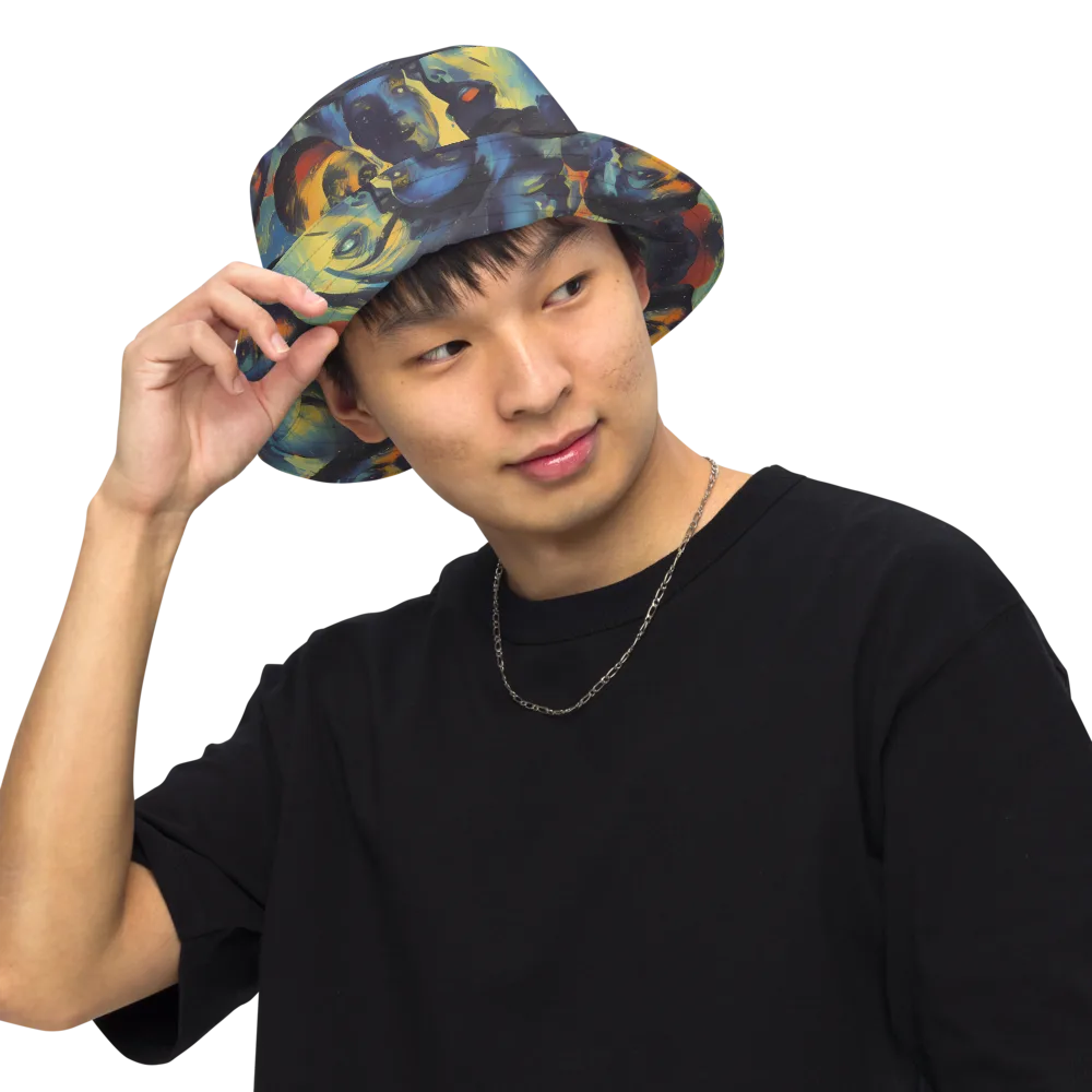 Vivid Visage on Reversible Bucket Hat — Front Inside