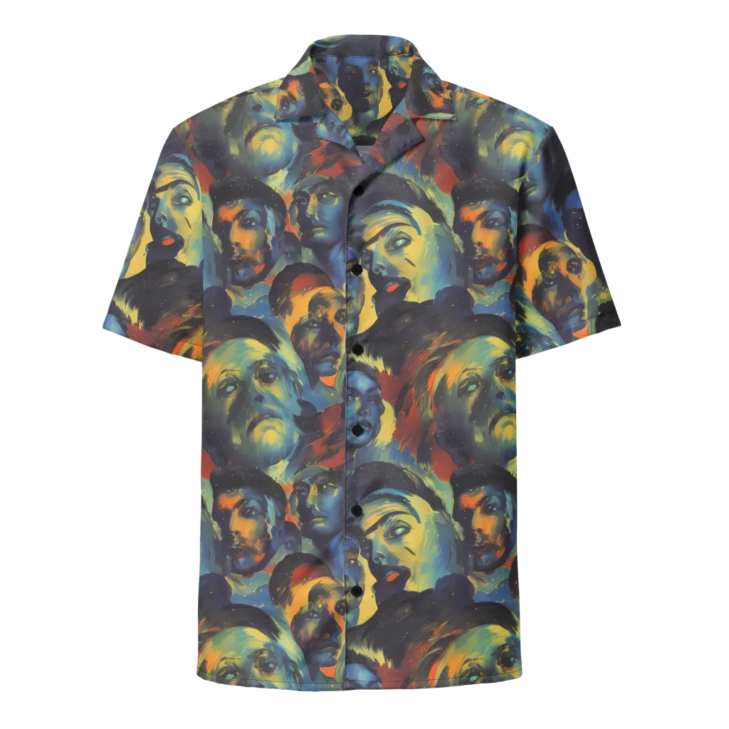 Vivid Visage on Button Shirt — Front