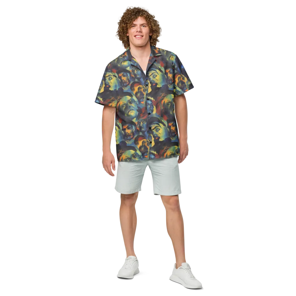 Vivid Visage on Button Shirt — Front