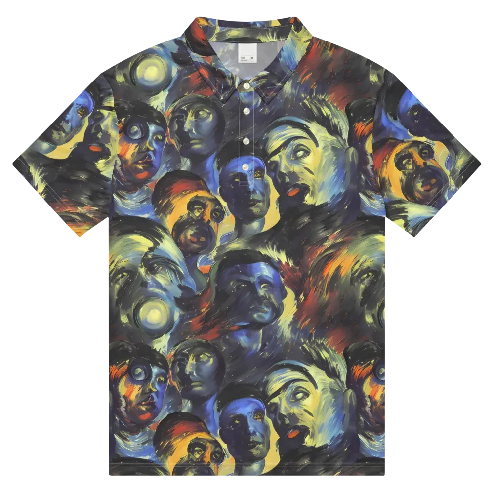 Cosmic Visages on Men's Slim Fit Polo Shirt — Front