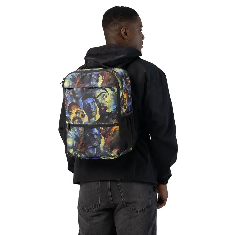 Cosmic Visages on Utility Backpack — Back