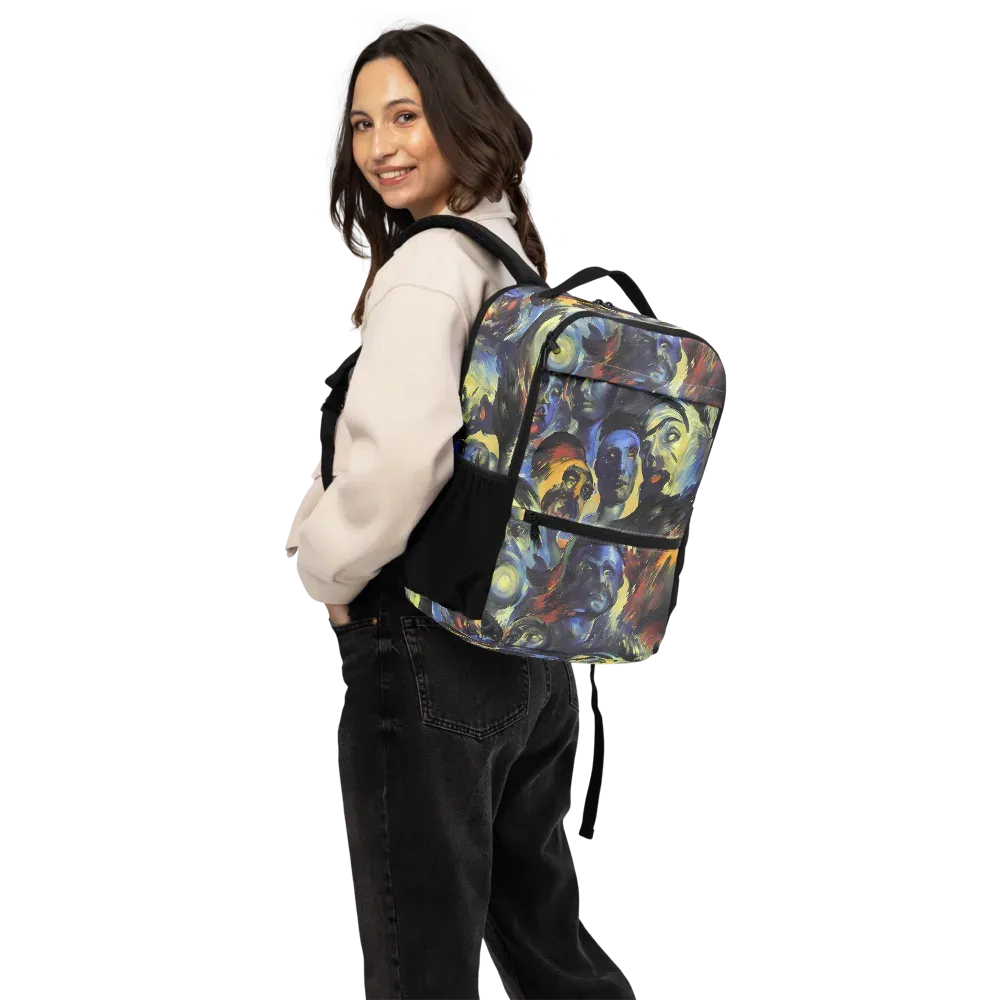 Cosmic Visages on Utility Backpack — Back