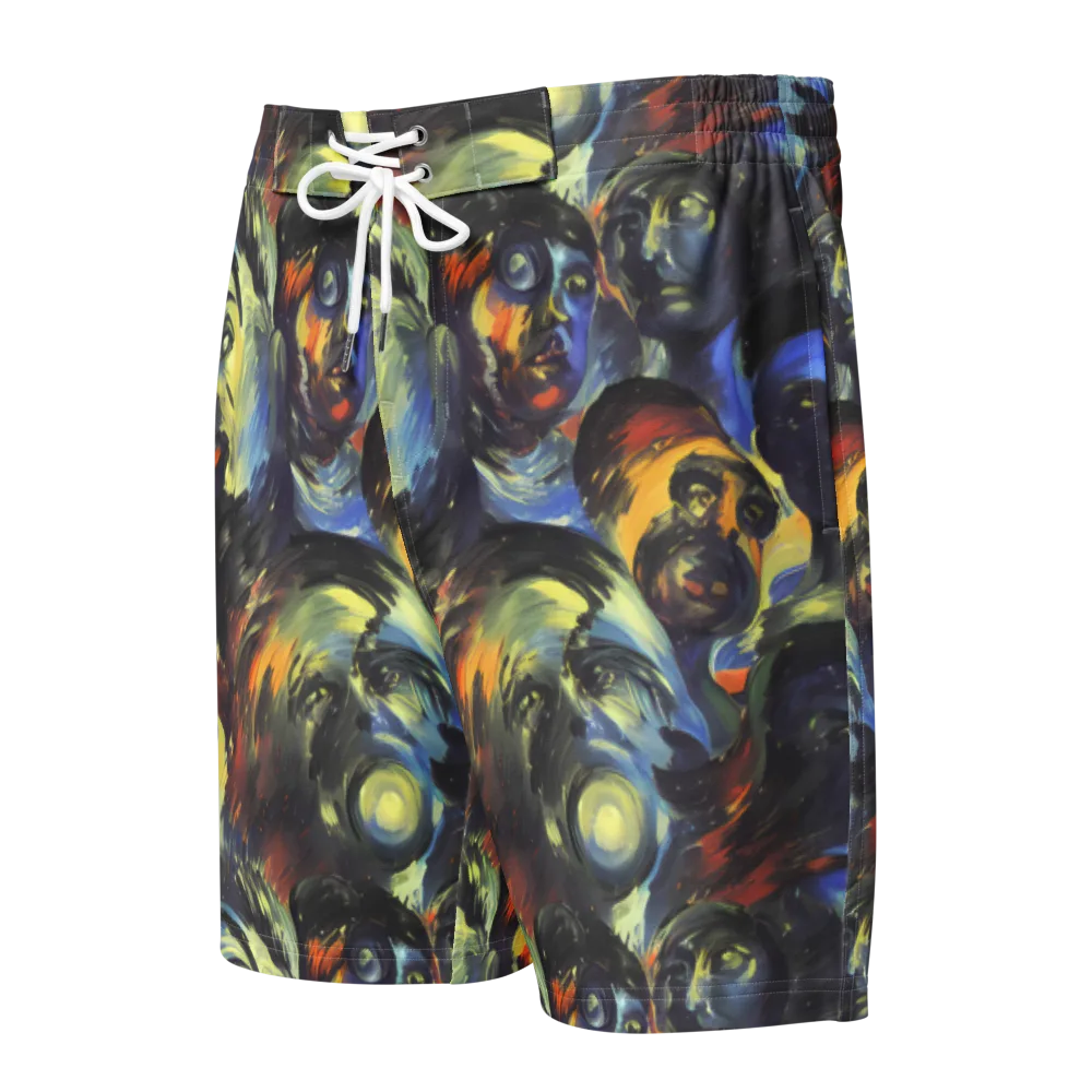 Cosmic Visages on Men's Board Shorts — Front