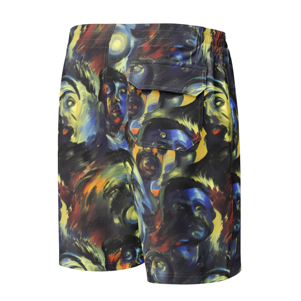 Cosmic Visages on Men's Board Shorts — Back