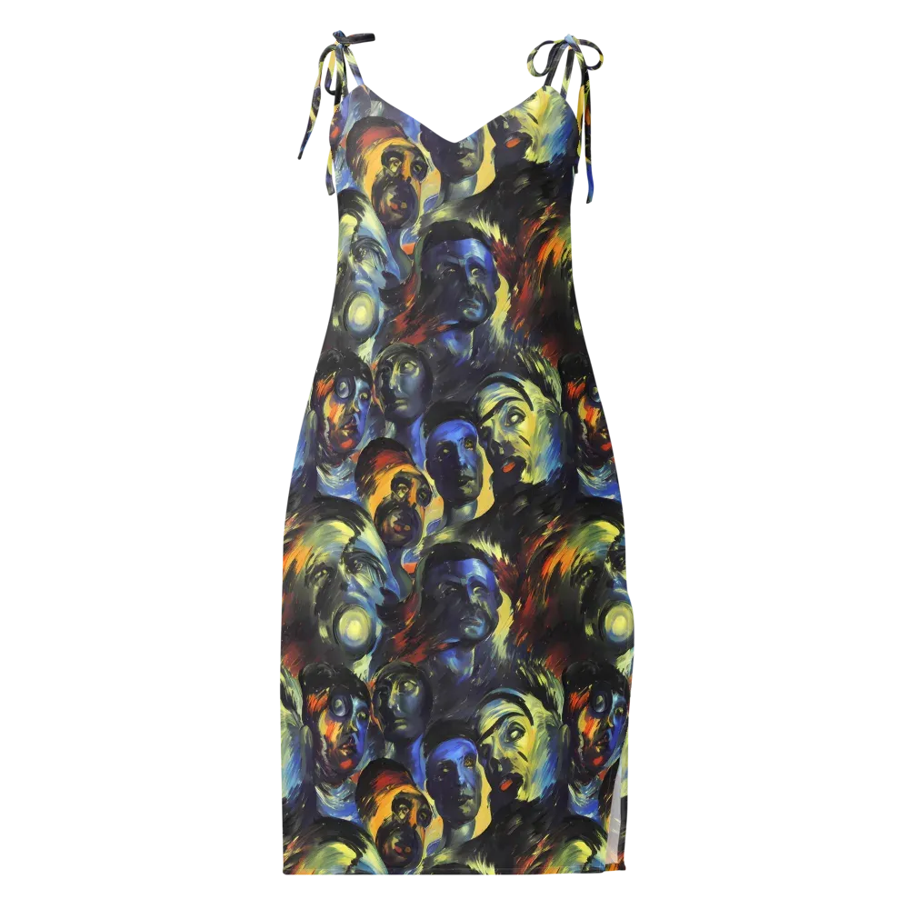 Cosmic Visages on Slip Dress — Front