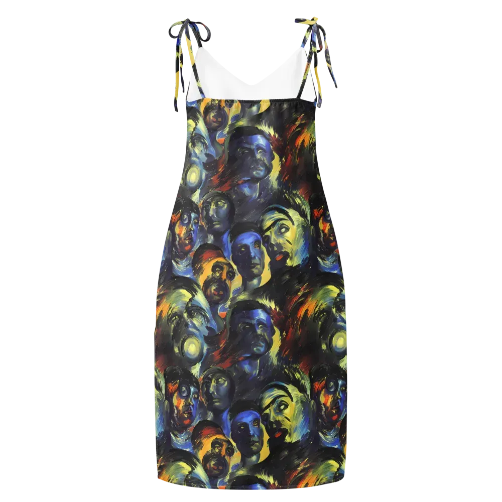 Cosmic Visages on Slip Dress — Back