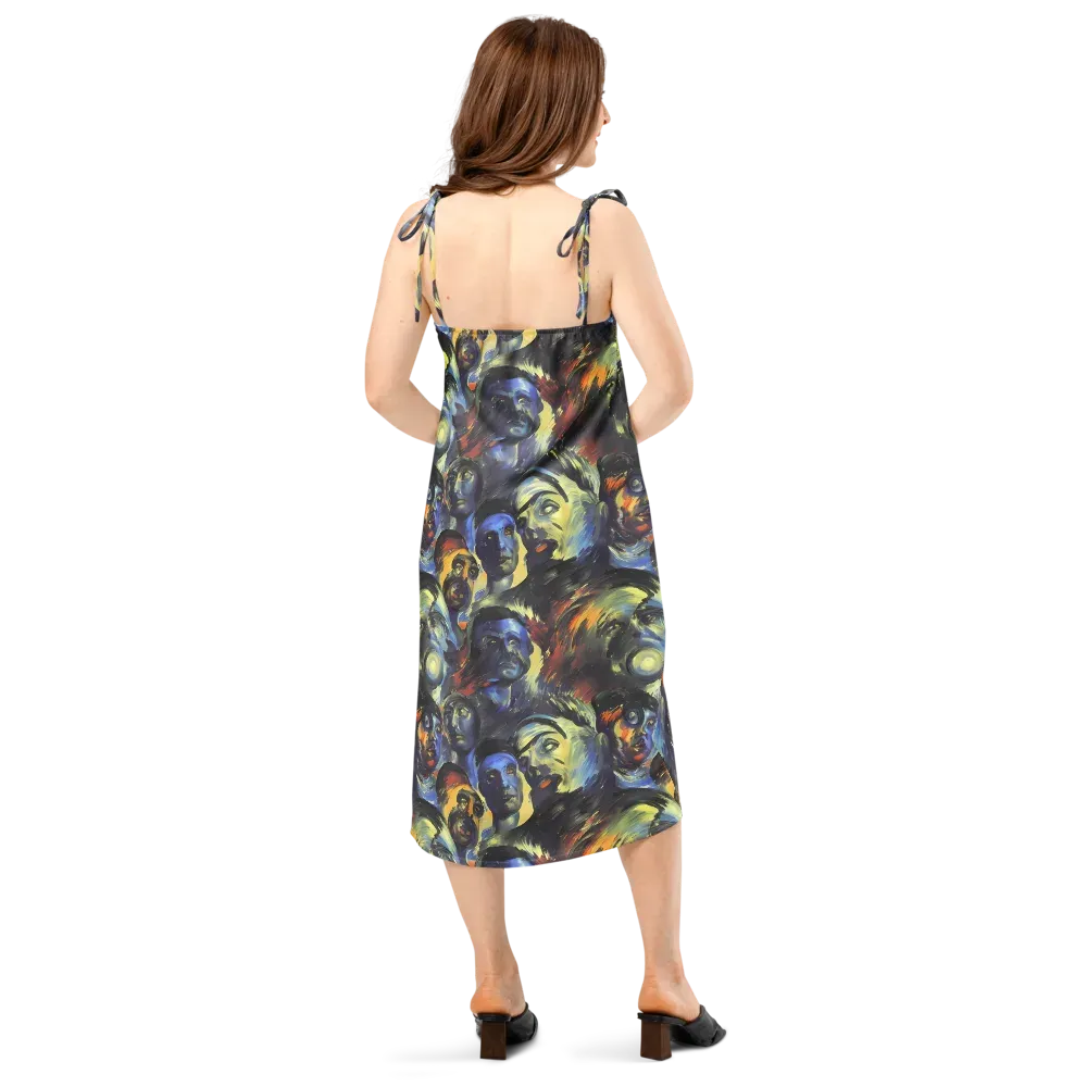 Cosmic Visages on Slip Dress — Back