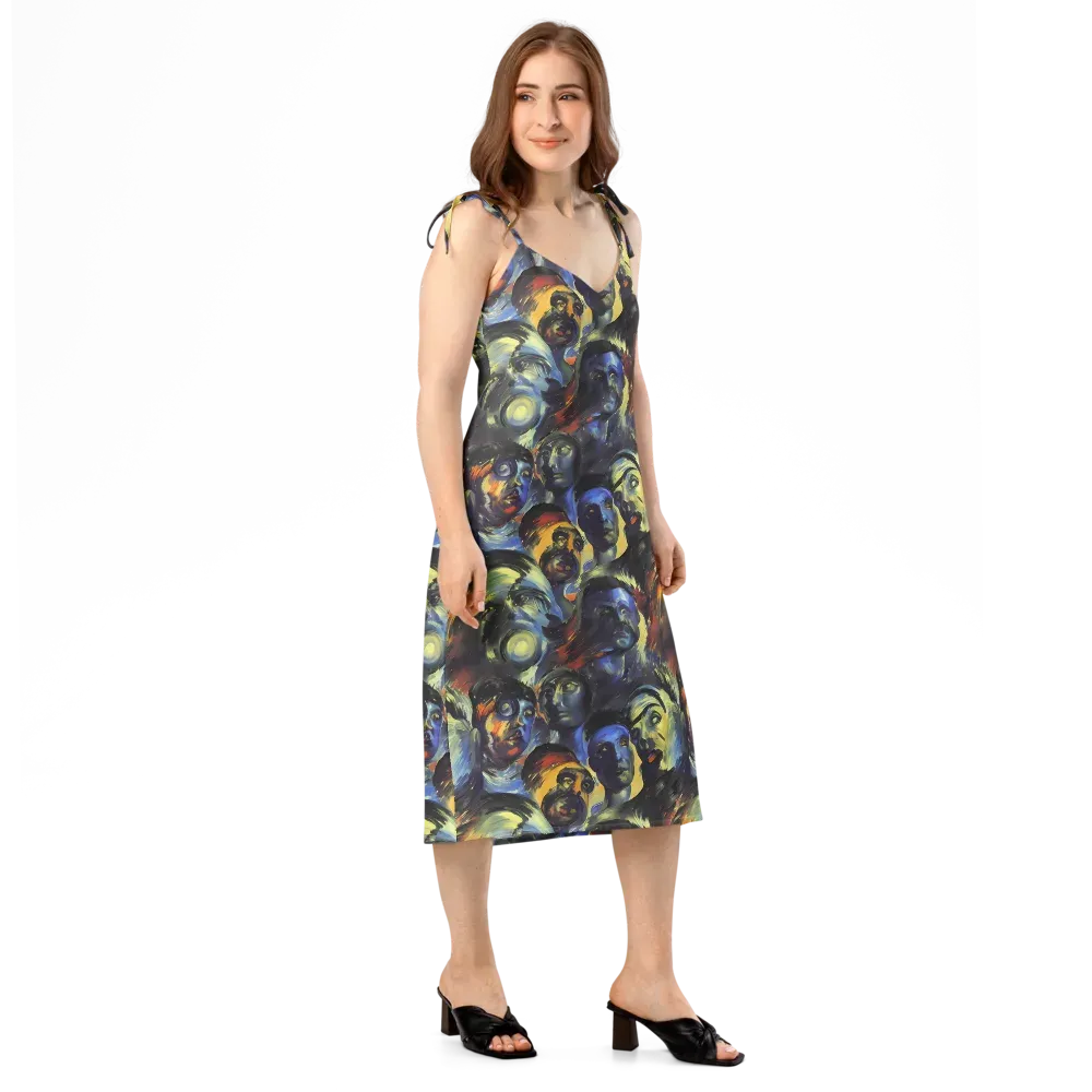 Cosmic Visages on Slip Dress — Right Front