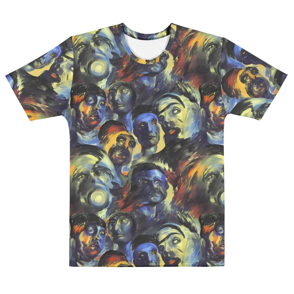 Cosmic Visages on Men's Cotton Crew Neck T-Shirt — Front