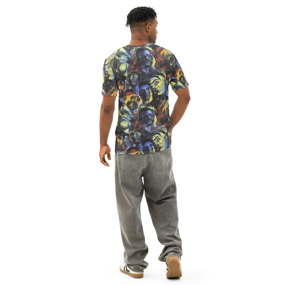 Cosmic Visages on Men's Cotton Crew Neck T-Shirt — Back