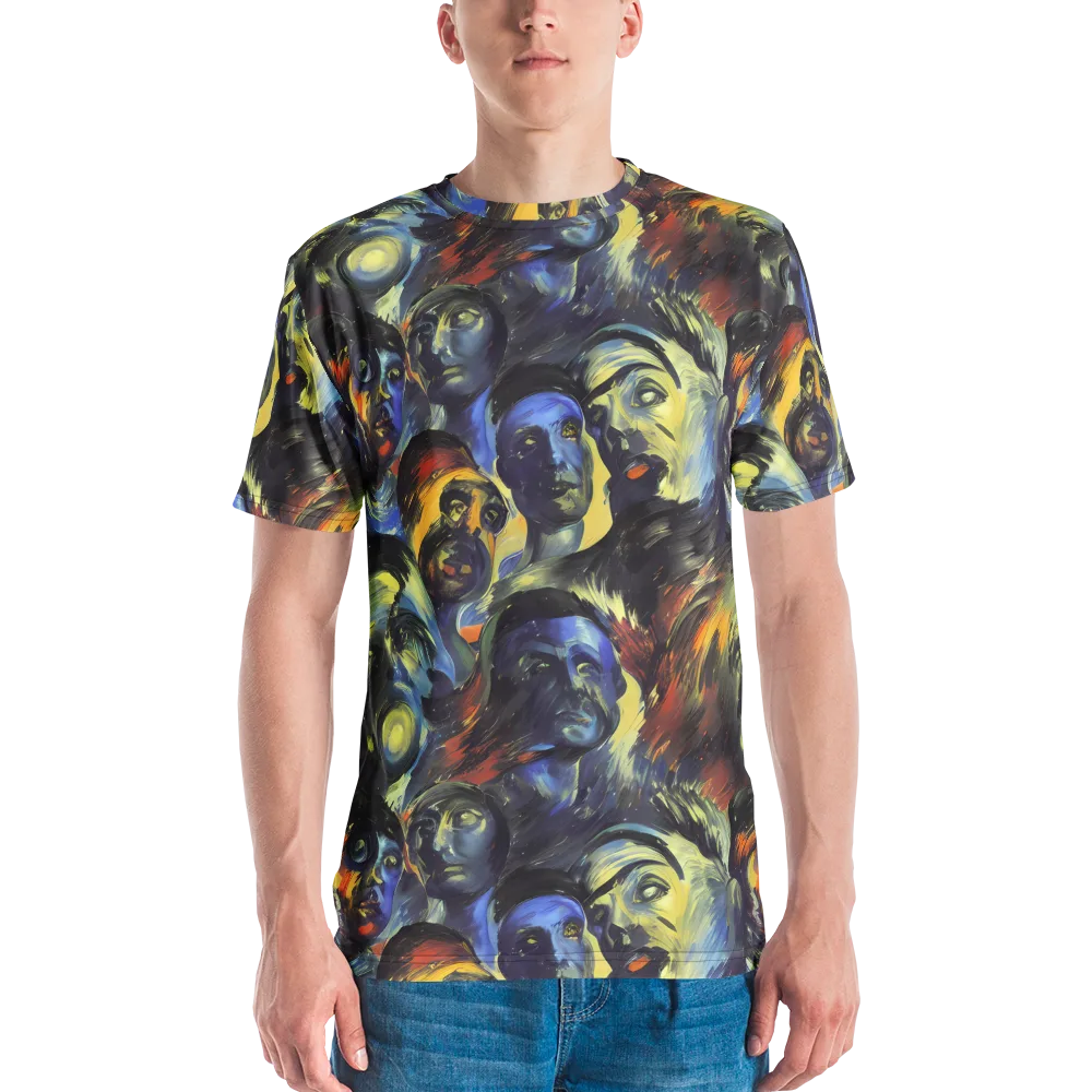 Cosmic Visages on Men's Crew Neck T-Shirt — Front