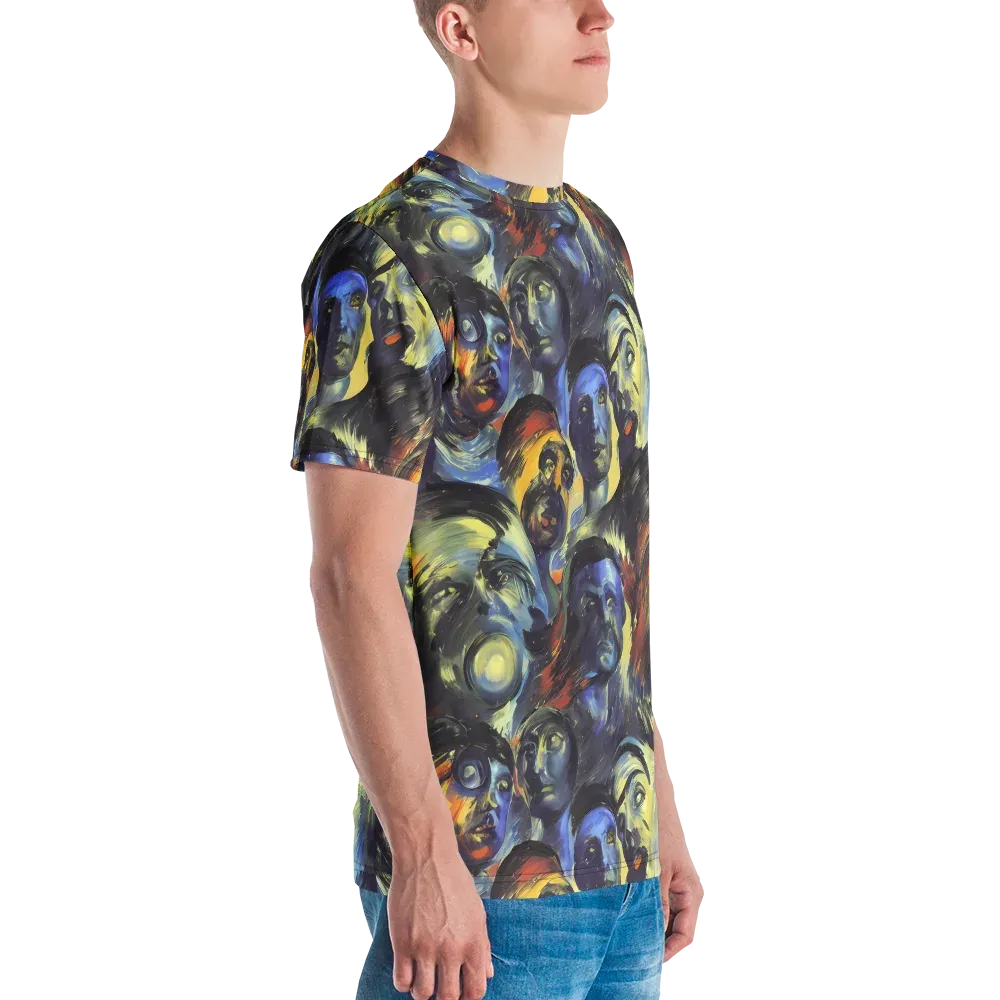 Cosmic Visages on Men's Crew Neck T-Shirt — Right