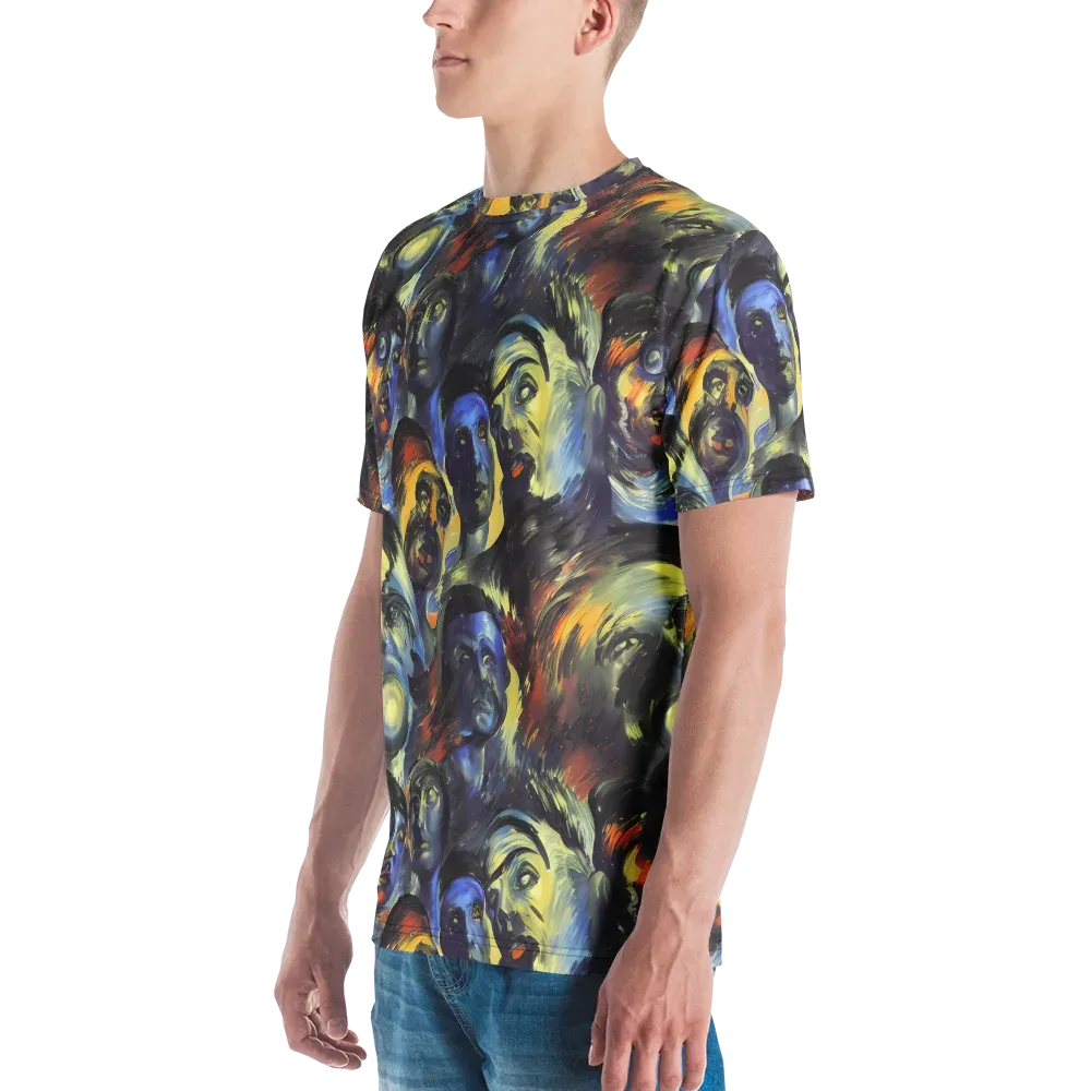 Cosmic Visages on Men's Crew Neck T-Shirt — Left