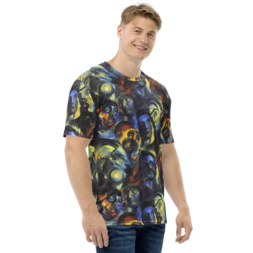 Cosmic Visages on Men's Crew Neck T-Shirt — Right