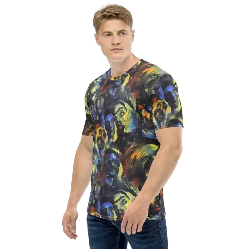 Cosmic Visages on a Men's Crew Neck T-Shirt