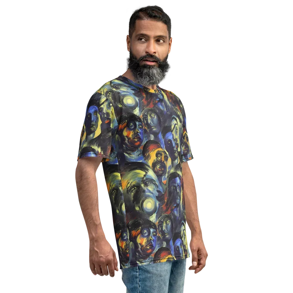Cosmic Visages on Men's Crew Neck T-Shirt — Right