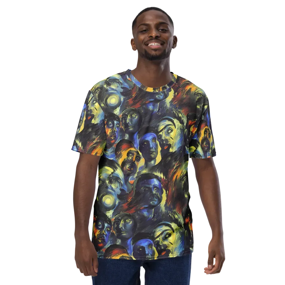 Cosmic Visages on Men's Crew Neck T-Shirt — Front