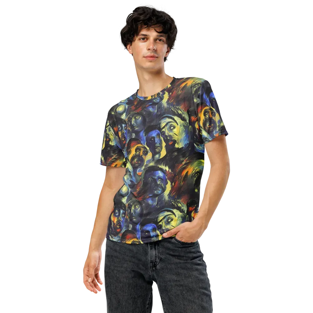 Cosmic Visages on Men's Crew Neck T-Shirt — Front