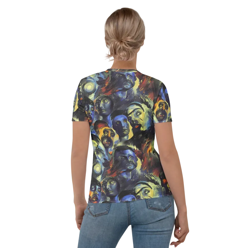 Cosmic Visages on Women's Crew Neck T-Shirt — Back