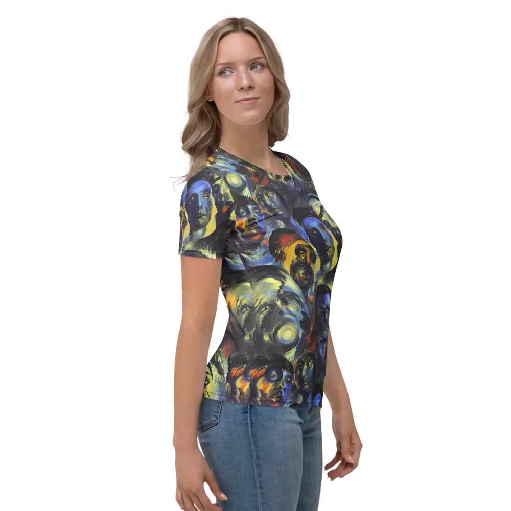 Cosmic Visages on Women's Crew Neck T-Shirt — Right