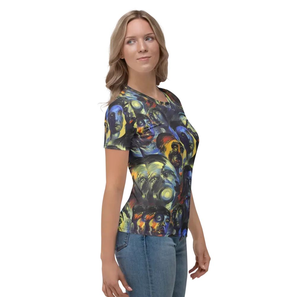 Cosmic Visages on Women's Crew Neck T-Shirt — Right