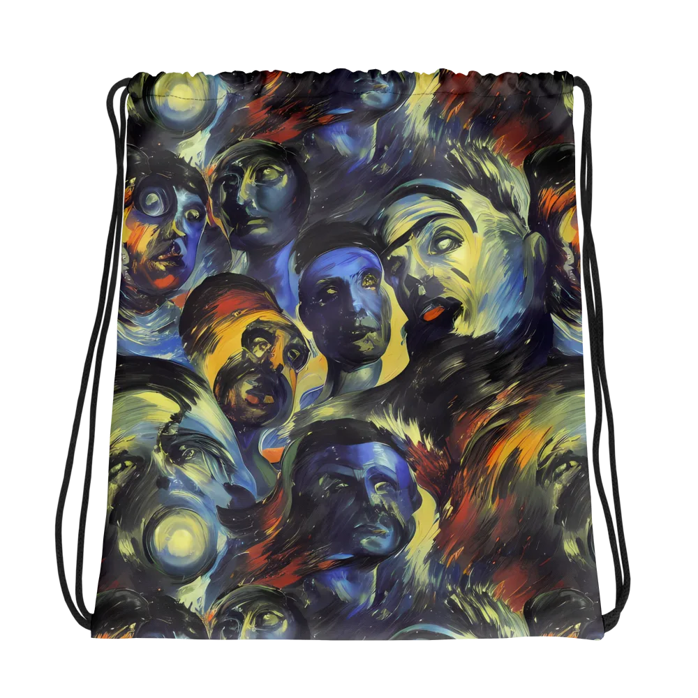 Cosmic Visages on Drawstring Bag — Photo