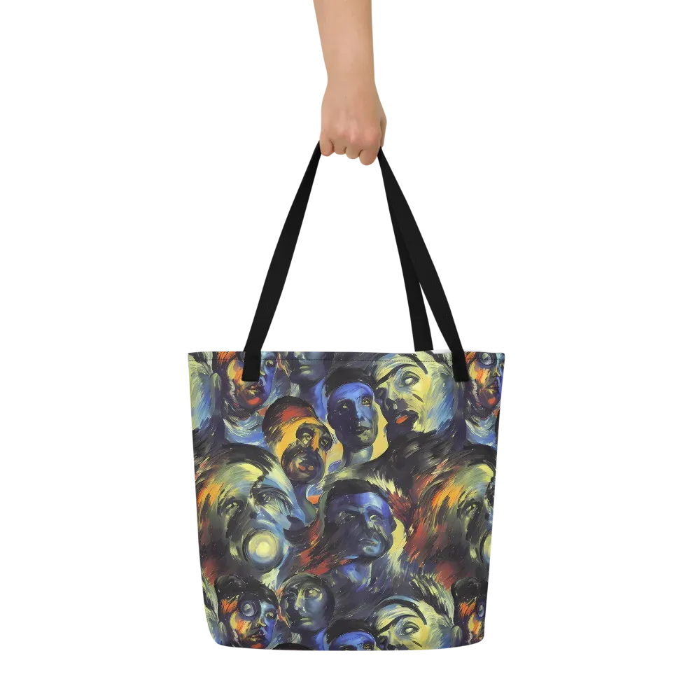 Cosmic Visages on Large Tote Bag W/ Pocket — Front