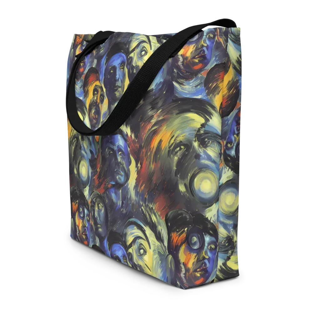 Cosmic Visages on Large Tote Bag W/ Pocket — Front