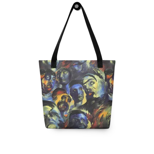 Cosmic Visages on a Tote Bag