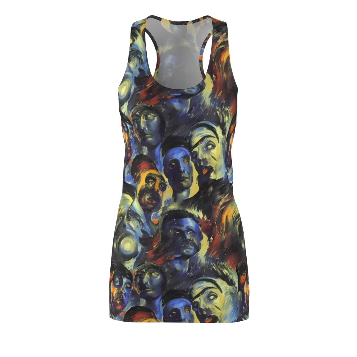 Cosmic Visages on Racerback Dress — Front