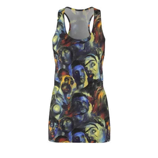 Cosmic Visages on a Racerback Dress