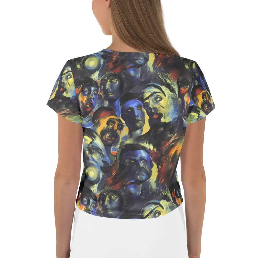 Cosmic Visages on Crop Tee — Back