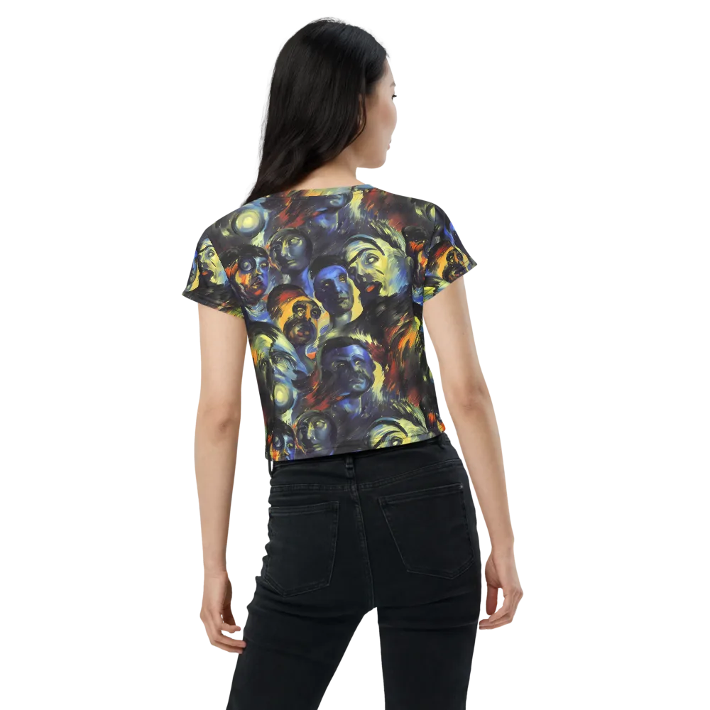 Cosmic Visages on Crop Tee — Back