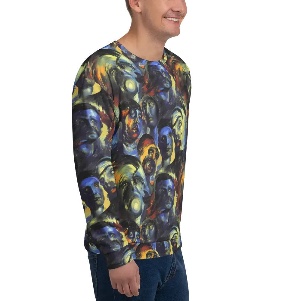 Cosmic Visages on Sweatshirt — Right Front