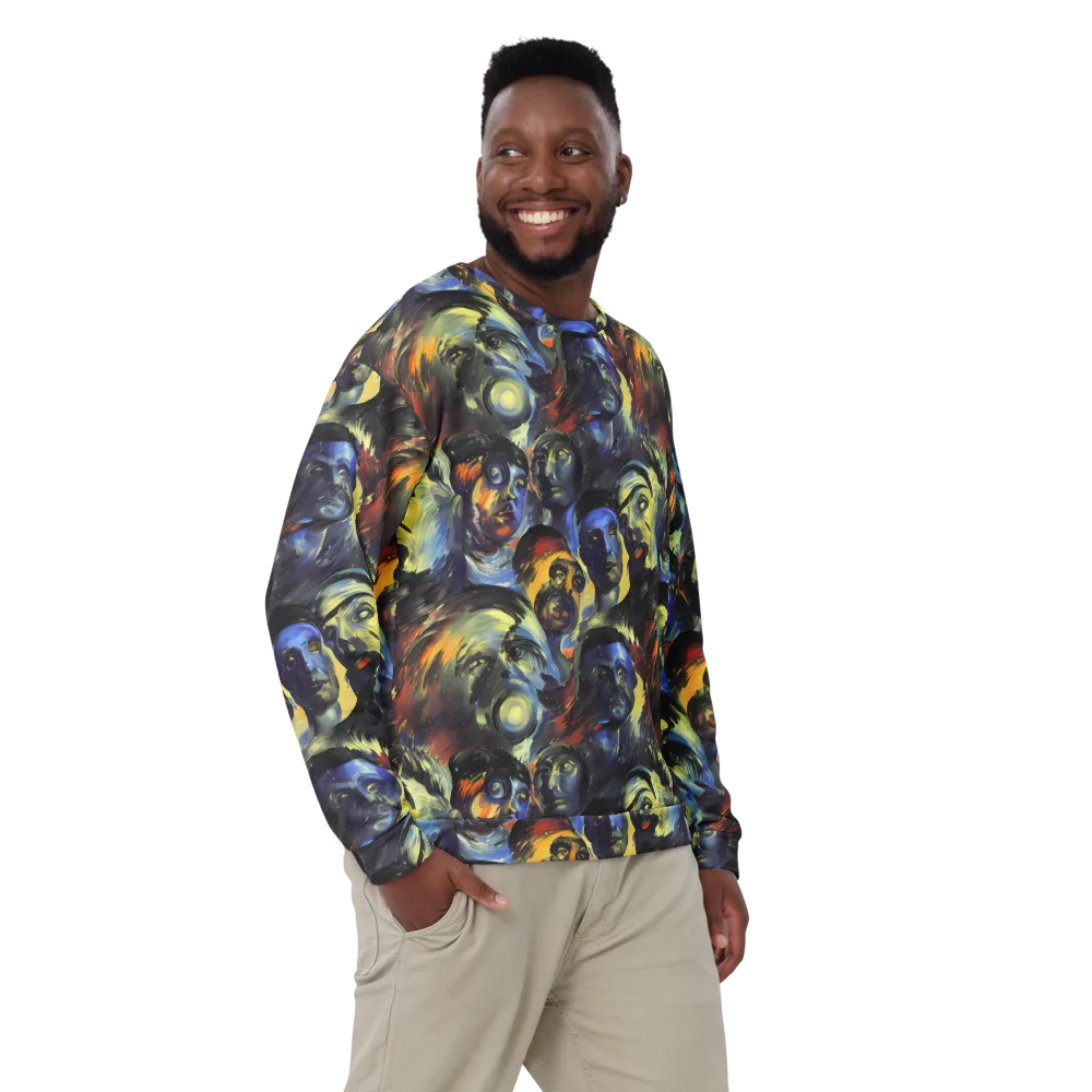 Cosmic Visages on Sweatshirt — Front