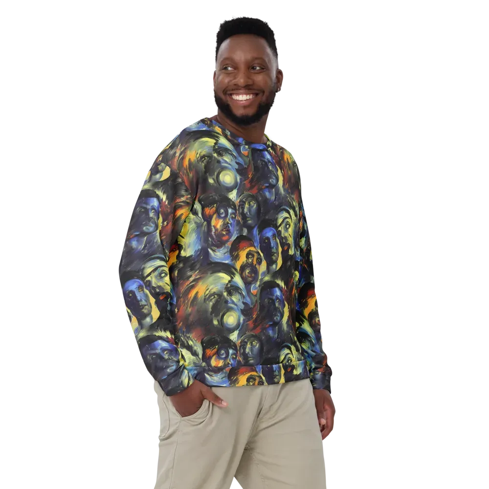 Cosmic Visages on Sweatshirt — Front
