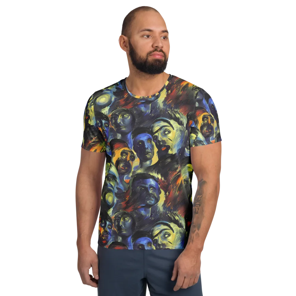 Cosmic Visages on Men's Athletic T-Shirt — Front