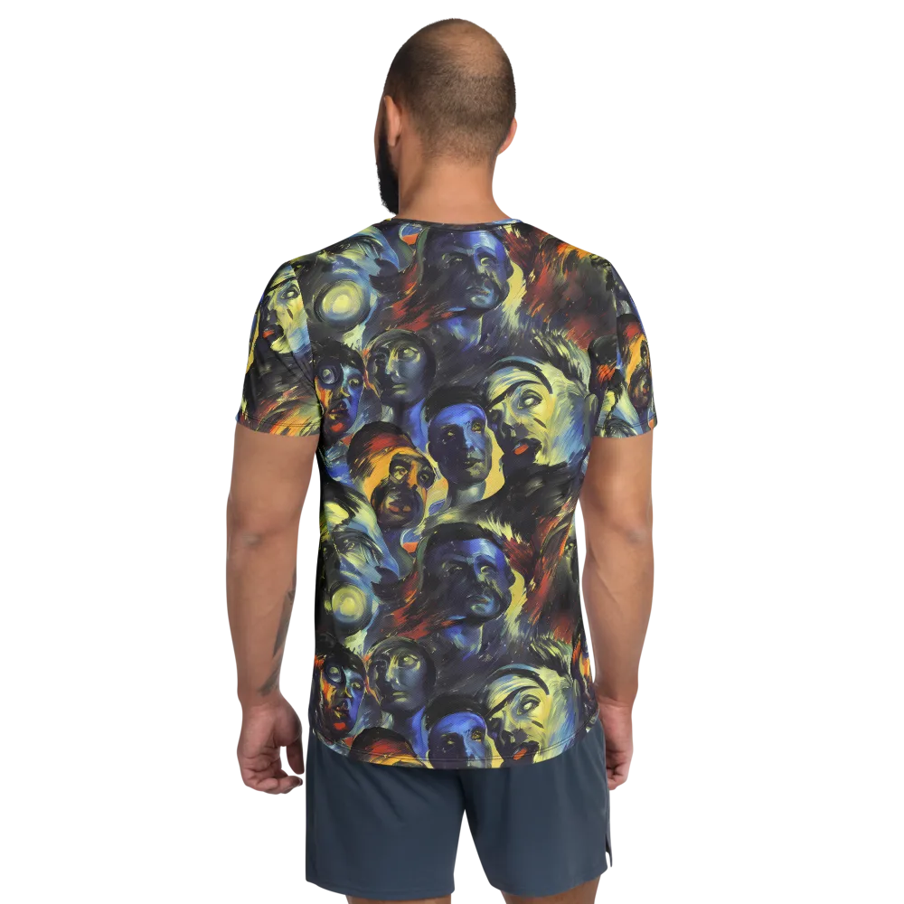 Cosmic Visages on Men's Athletic T-Shirt — Back