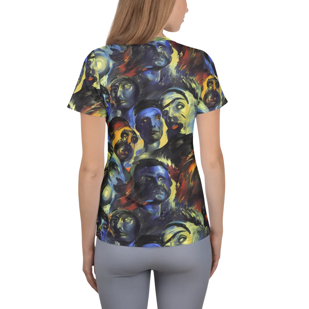 Cosmic Visages on Women's Athletic T-Shirt — Back