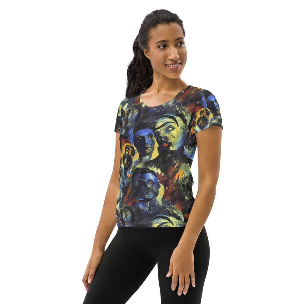 Cosmic Visages on Women's Athletic T-Shirt — Left