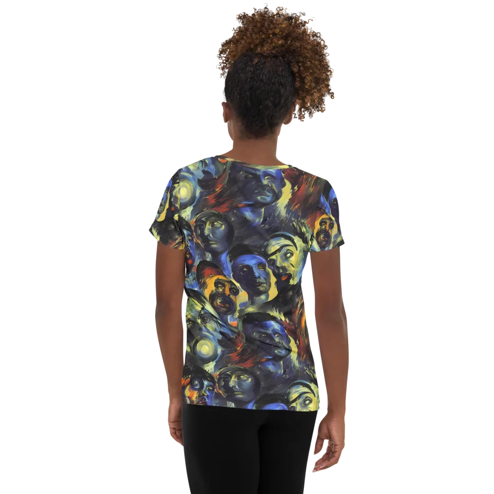 Cosmic Visages on Women's Athletic T-Shirt — Back