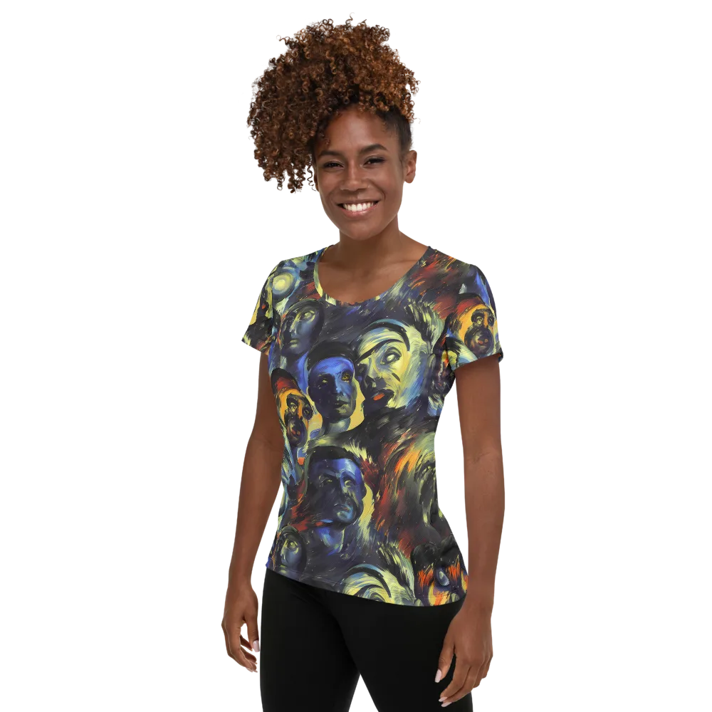 Cosmic Visages on Women's Athletic T-Shirt — Left