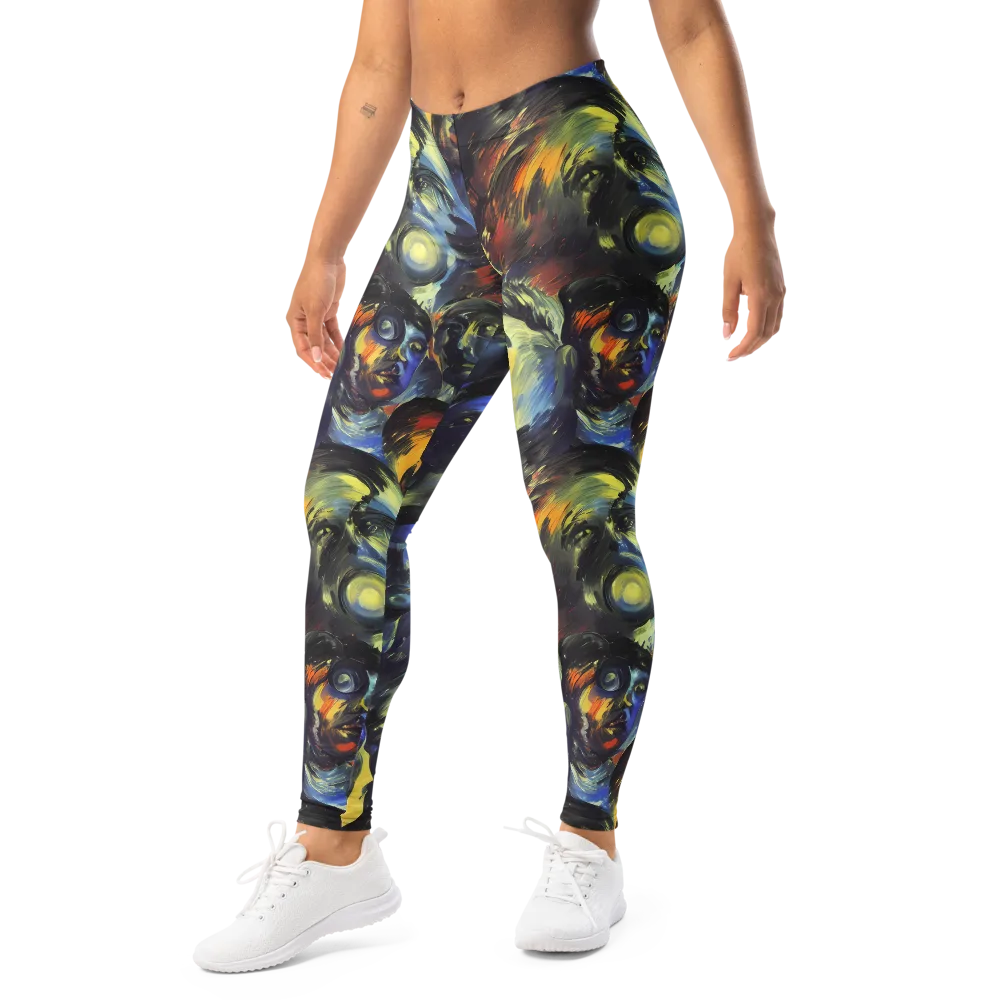 Cosmic Visages on Leggings — Left Front