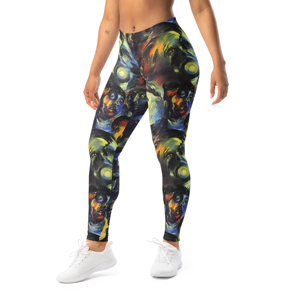 Cosmic Visages on Leggings — Left Front
