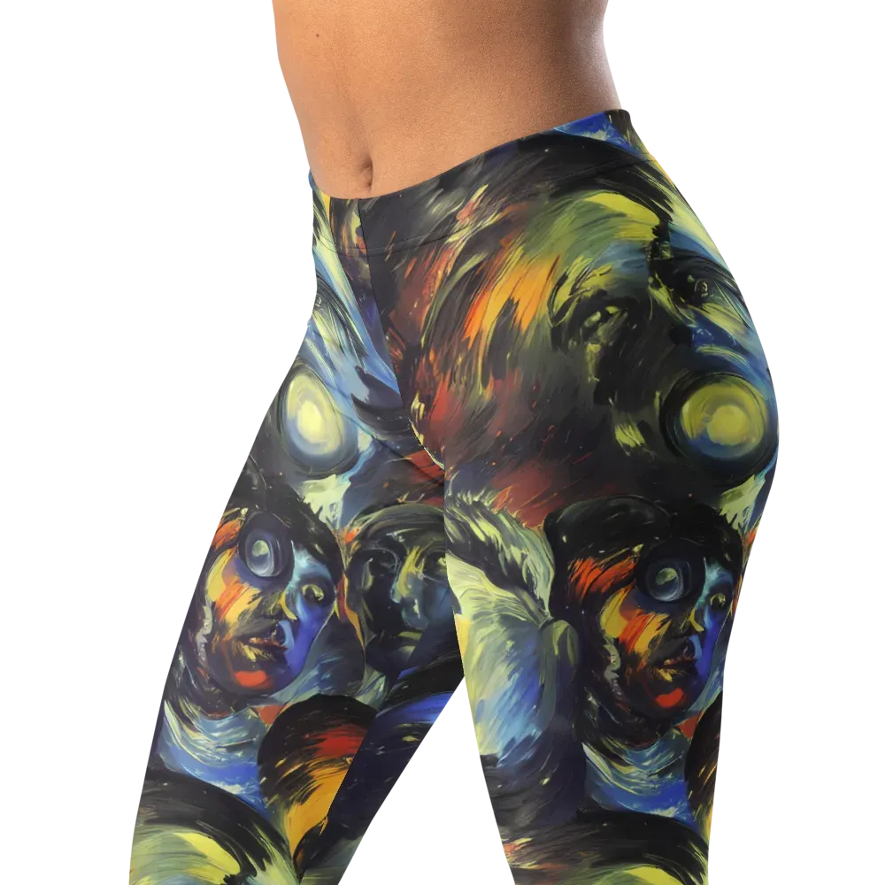 Cosmic Visages on Leggings — Left Front