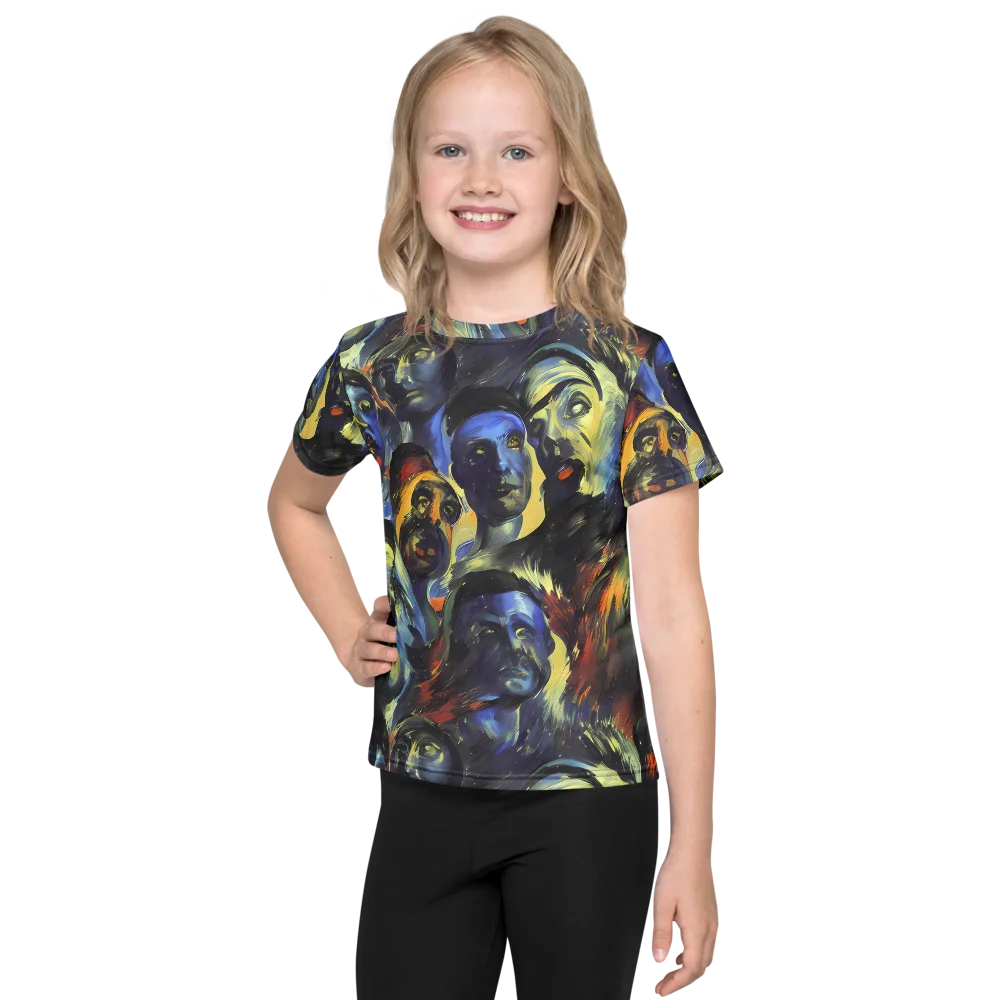 Cosmic Visages on Kids Crew Neck T-Shirt — Front