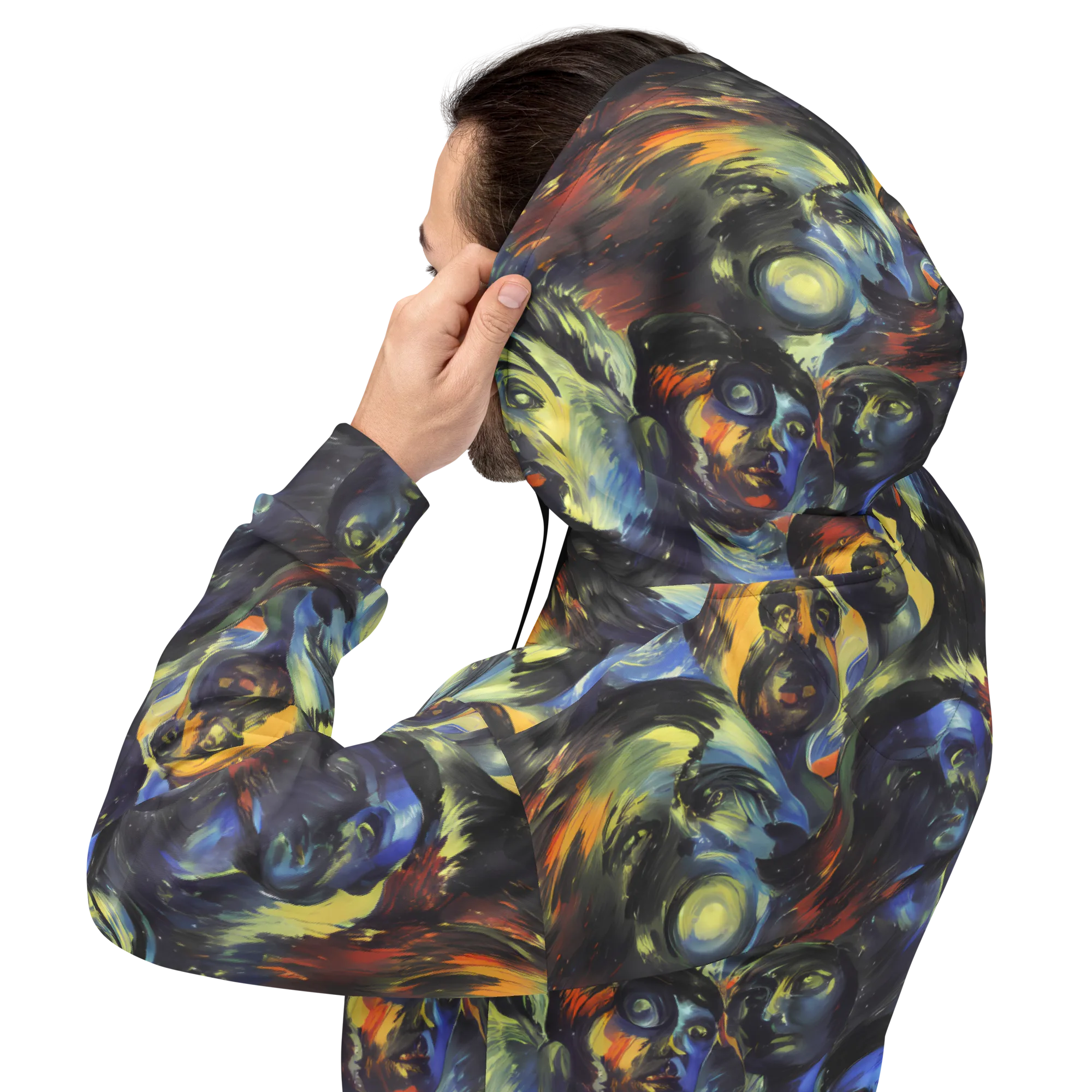 Cosmic Visages on Hoodie — Back