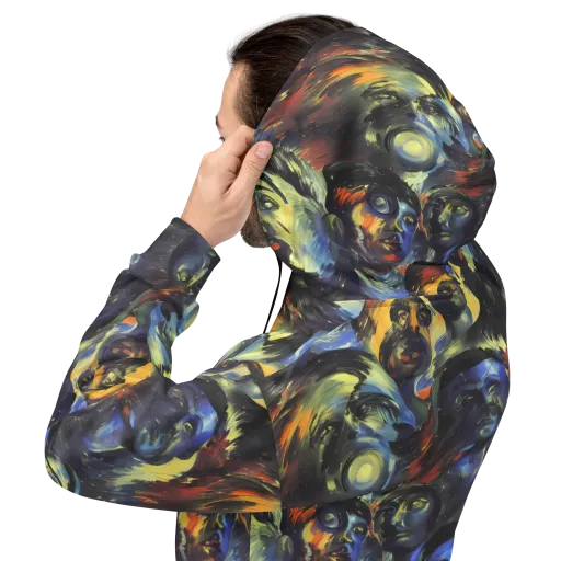 Cosmic Visages on a Hoodie